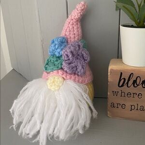Handmade Crochet Spring Gnome decoration